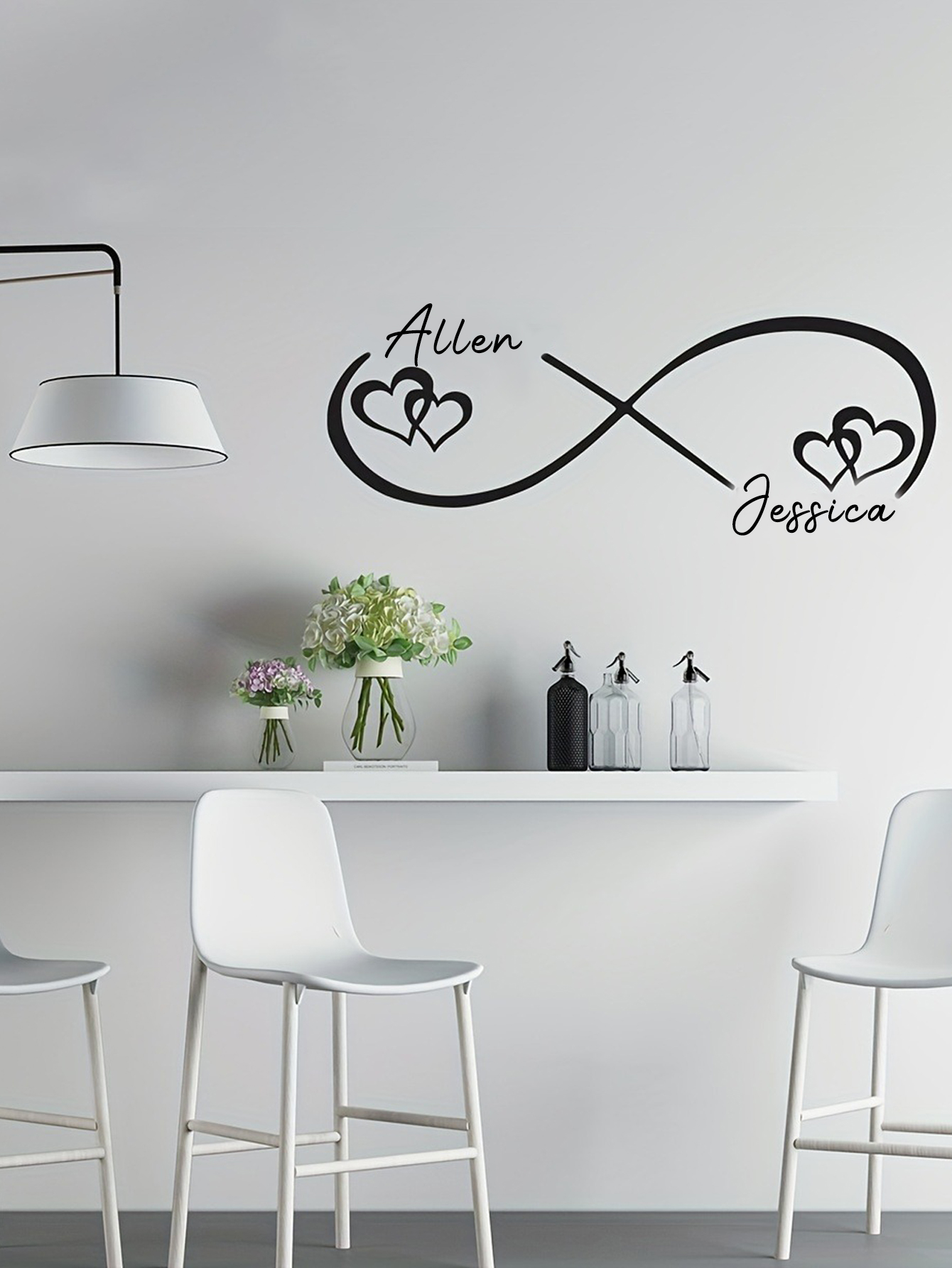 Custom Infinity Heart Wall Sticker